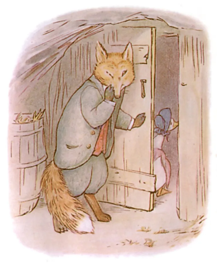家のうらの小屋に入るジマイマ