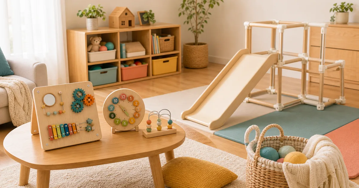 2歳誕生日向けの室内遊具と知育玩具を並べたアイキャッチ